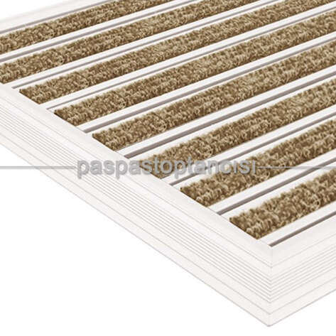 Alüminyum Metal Paspas Bukle Halı Fitilli PM1000 Bej - 1