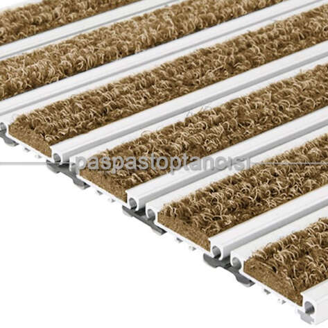 Alüminyum Metal Paspas Bukle Halı Fitilli PM1000 Bej - 2