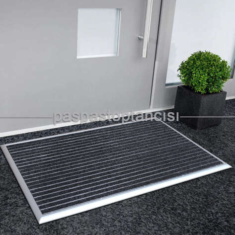 Alüminyum Metal Paspas Bukle Halı Fitilli PM1000 Gri - 1