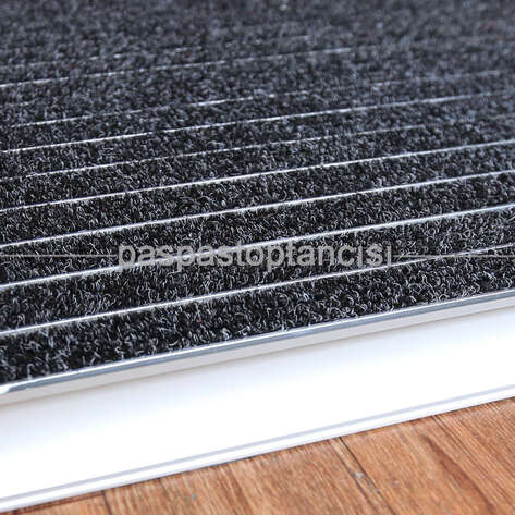 Alüminyum Metal Paspas Bukle Halı Fitilli PM1000 Gri - 5