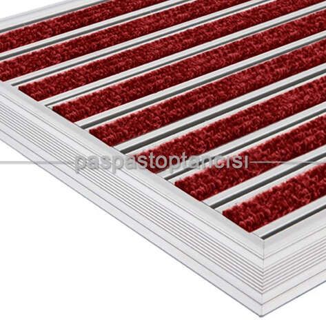 Alüminyum Metal Paspas Bukle Halı Fitilli PM1000 Kırmızı - 1