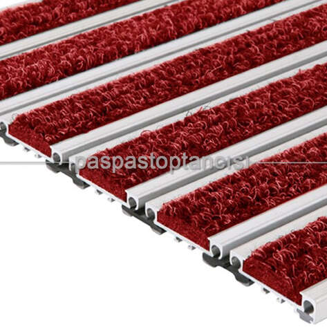 Alüminyum Metal Paspas Bukle Halı Fitilli PM1000 Kırmızı - 2
