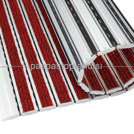 Alüminyum Metal Paspas Bukle Halı Fitilli PM1000 Kırmızı - 4