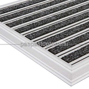 Alüminyum Metal Paspas Bukle Halı Fitilli PM1000 Siyah