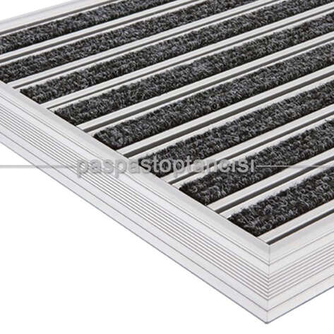 Alüminyum Metal Paspas Bukle Halı Fitilli PM1000 Siyah - 1