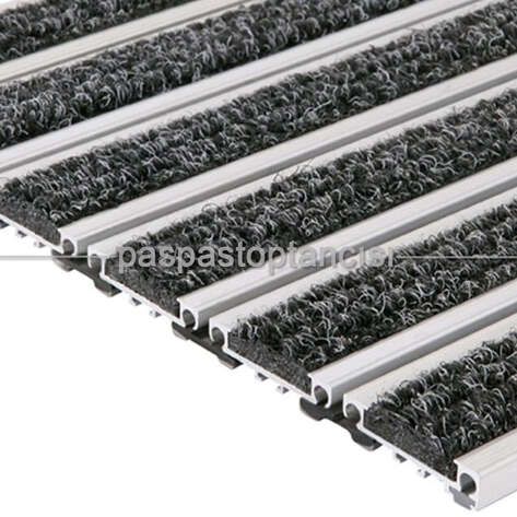 Alüminyum Metal Paspas Bukle Halı Fitilli PM1000 Siyah - 2