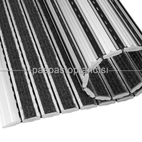 Alüminyum Metal Paspas Bukle Halı Fitilli PM1000 Siyah - 4