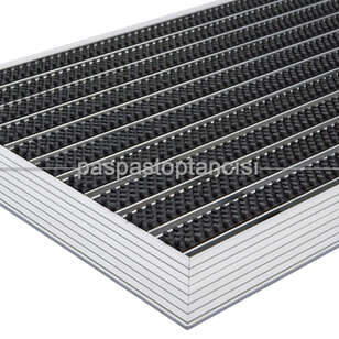 Alüminyum Metal Paspas Fırça Fitilli UM5000 Siyah