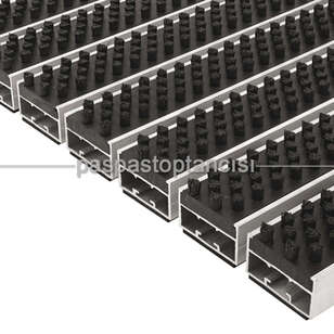 Alüminyum Metal Paspas Fırça Fitilli UM5000 Siyah - 3