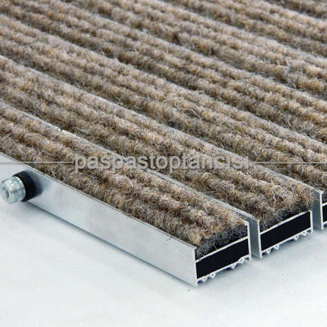 Alüminyum Metal Paspas Halı Fitilli Açık Kahve - 1