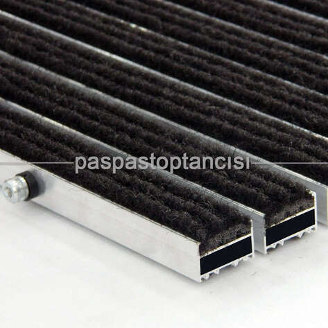 Alüminyum Metal Paspas Halı Fitilli Siyah - 1