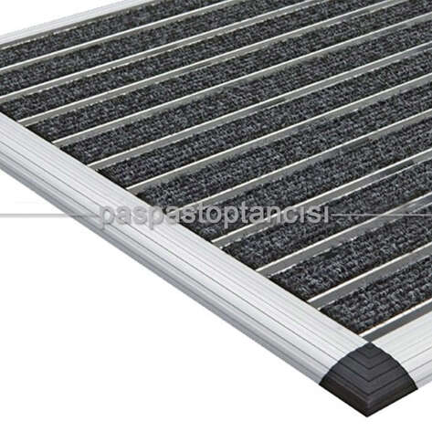 Alüminyum Paspas Bukle Halı Fitilli EM1000 Siyah - 1