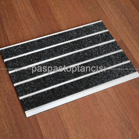 Alüminyum Paspas Bukle Halı Fitilli SM1000 Gri - 1