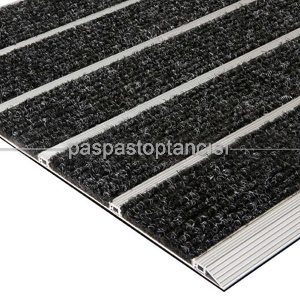 Alüminyum Paspas Bukle Halı Fitilli SM1000 Siyah