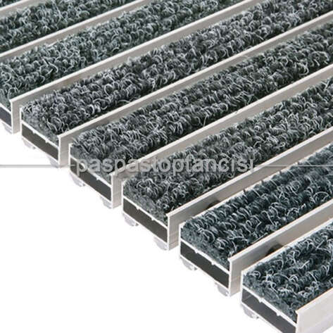 Alüminyum Paspas Bukle Halı Fitilli UM1000 Gri - 2
