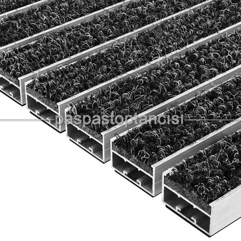Alüminyum Paspas Bukle Halı Fitilli UM1000 Siyah - 2