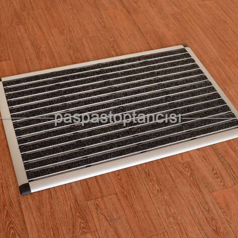 Alüminyum Paspas Bukle Halı Fitilli ve Yivli PVC Fitilli SM1020 Gri - 2