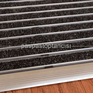 Alüminyum Paspas Bukle Halı Fitilli ve Yivli PVC Fitilli SM1020 Gri - 3