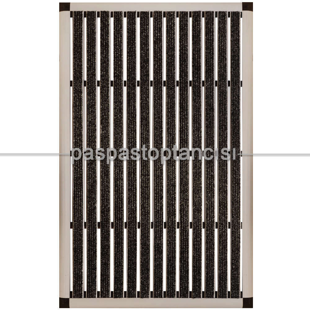 Alüminyum Paspas Bukle Halı Fitilli ve Yivli PVC Fitilli SM1020 Gri