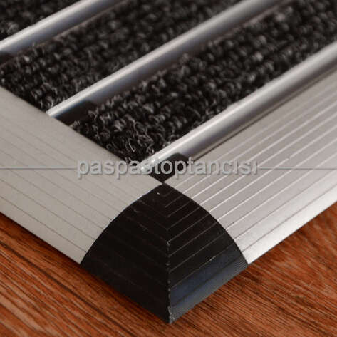 Alüminyum Paspas Bukle Halı Fitilli ve Yivli PVC Fitilli SM1020 Gri - 4