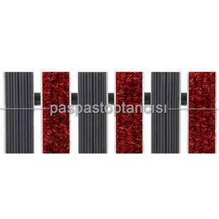 Alüminyum Paspas Bukle Halı Fitilli ve Yivli PVC Fitilli UM1020 Kırmızı (1)