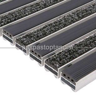 Alüminyum Paspas Bukle Halı Fitilli ve Yivli PVC Fitilli UM1020 Siyah