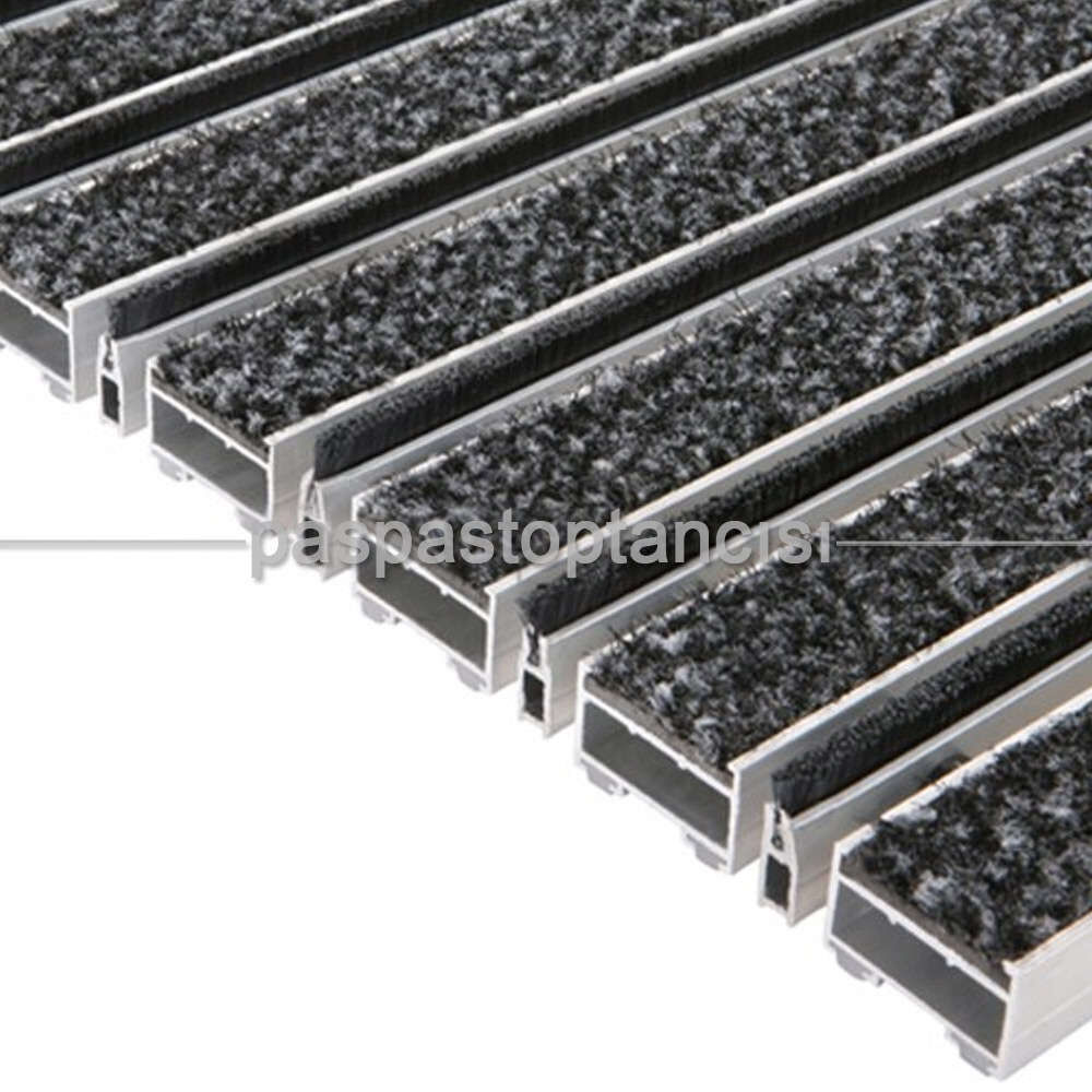 Alüminyum Paspas Exclusive Halı Fitilli ve Fırça Sıyırıcılı UM3000F Gri