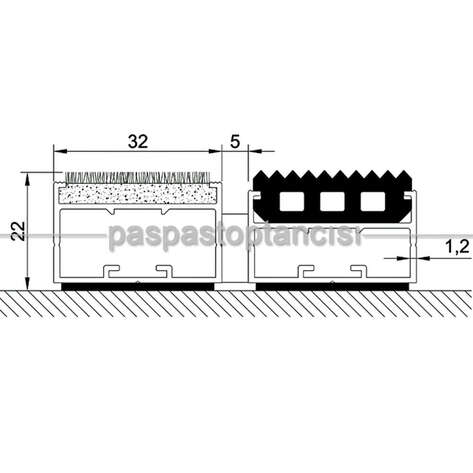 Alüminyum Paspas Exclusive Halı Fitilli ve Yivli PVC Fitilli UM3020 Bej - 3