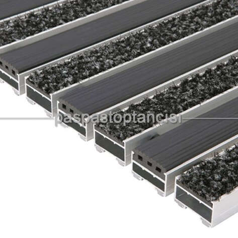 Alüminyum Paspas Exclusive Halı Fitilli ve Yivli PVC Fitilli UM3020 Gri - 1