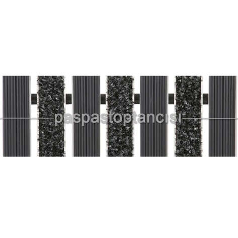 Alüminyum Paspas Exclusive Halı Fitilli ve Yivli PVC Fitilli UM3020 Gri - 2