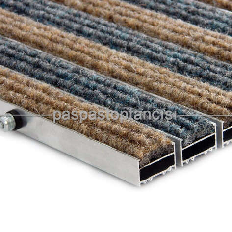 Alüminyum Paspas Halı Fitilli Gri - Açık Kahve - 1