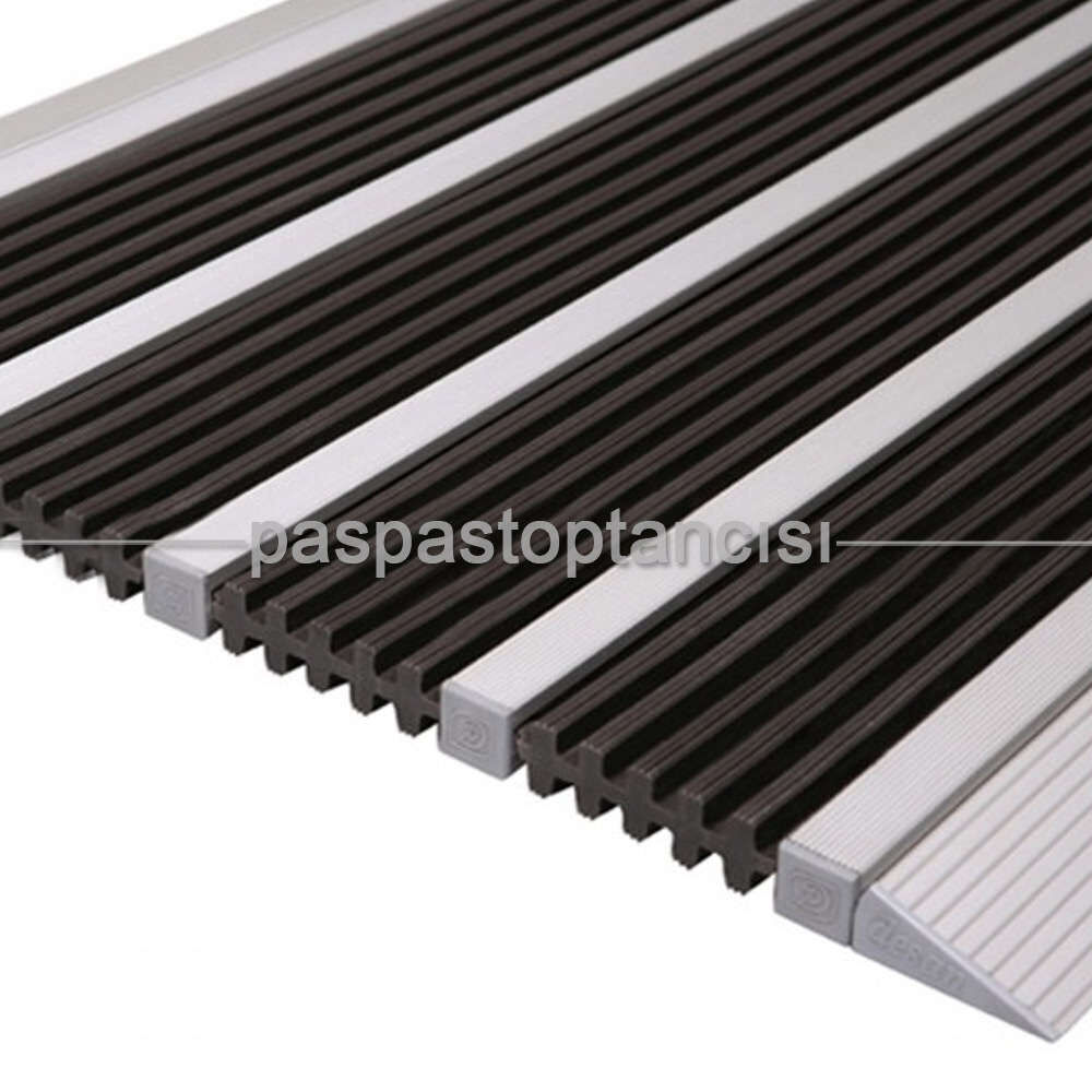 Alüminyum Paspas Yivli PVC Fitilli DM9000 Siyah
