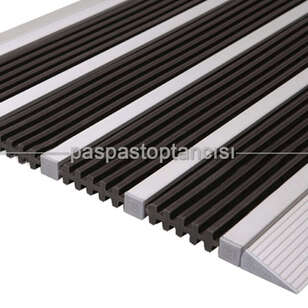 Alüminyum Paspas Yivli PVC Fitilli DM9000 Siyah