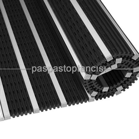 Alüminyum Paspas Yivli PVC Fitilli DM9000 Siyah - 3