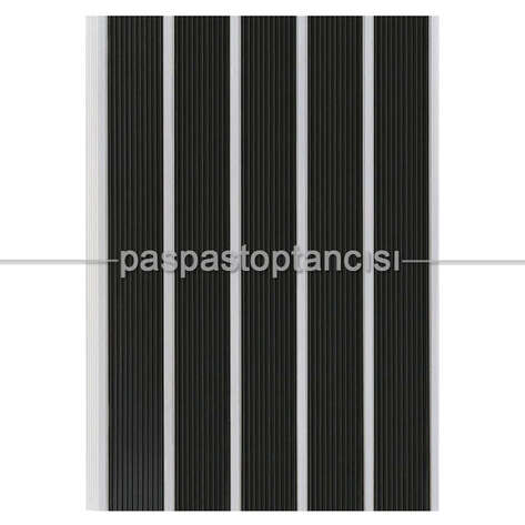 Alüminyum Paspas Yivli PVC Fitilli SM2000 Siyah - 2