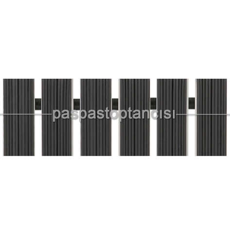 Alüminyum Paspas Yivli PVC Fitilli UM2000 Siyah - 3
