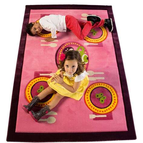 Anaokulu Çocuk Halısı Pembe Sofra Halı - 7