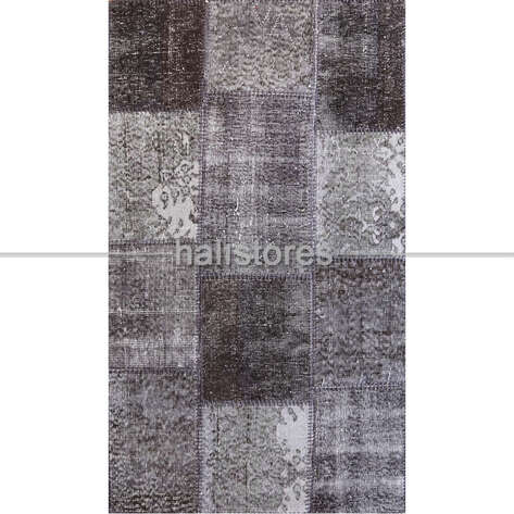 Antrasit-Füme Patchwork Halı - 2
