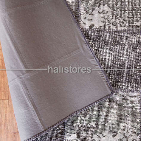 Antrasit-Füme Patchwork Halı - 5