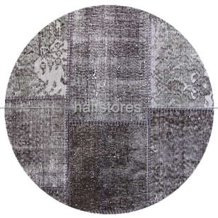 Antrasit-Füme Yuvarlak Patchwork Halı (1)