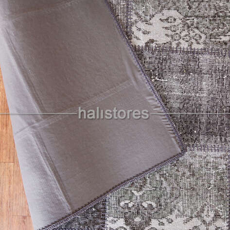 Antrasit-Füme Yuvarlak Patchwork Halı - 4