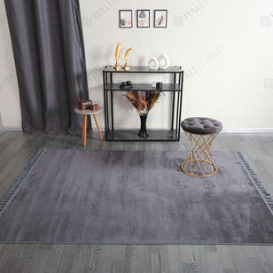 Antrasit Peluş Yıkanabilir Halı (1)