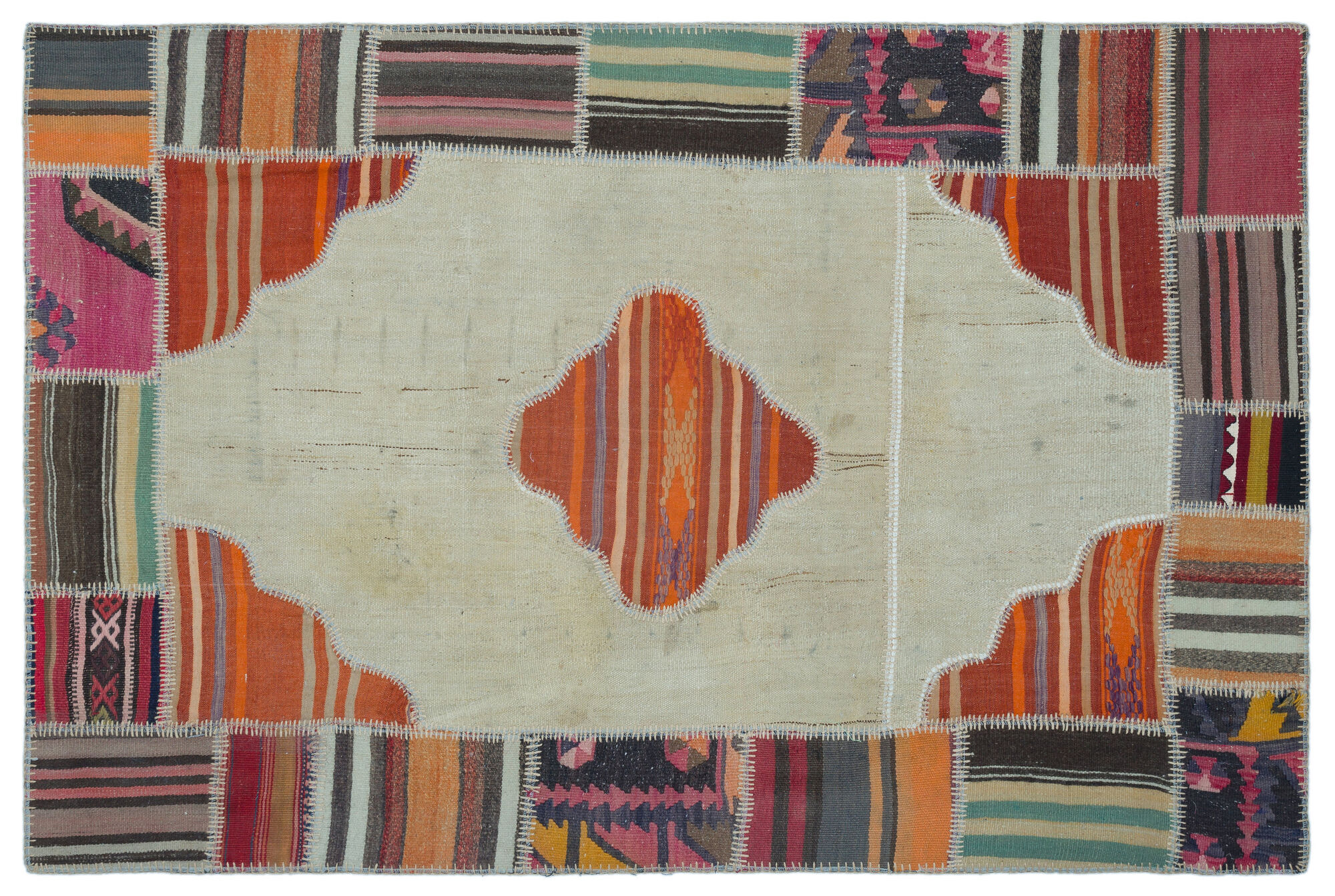 Apex Kilim Patchwork Unique Naturel 25118 120 cm X 181 cm
