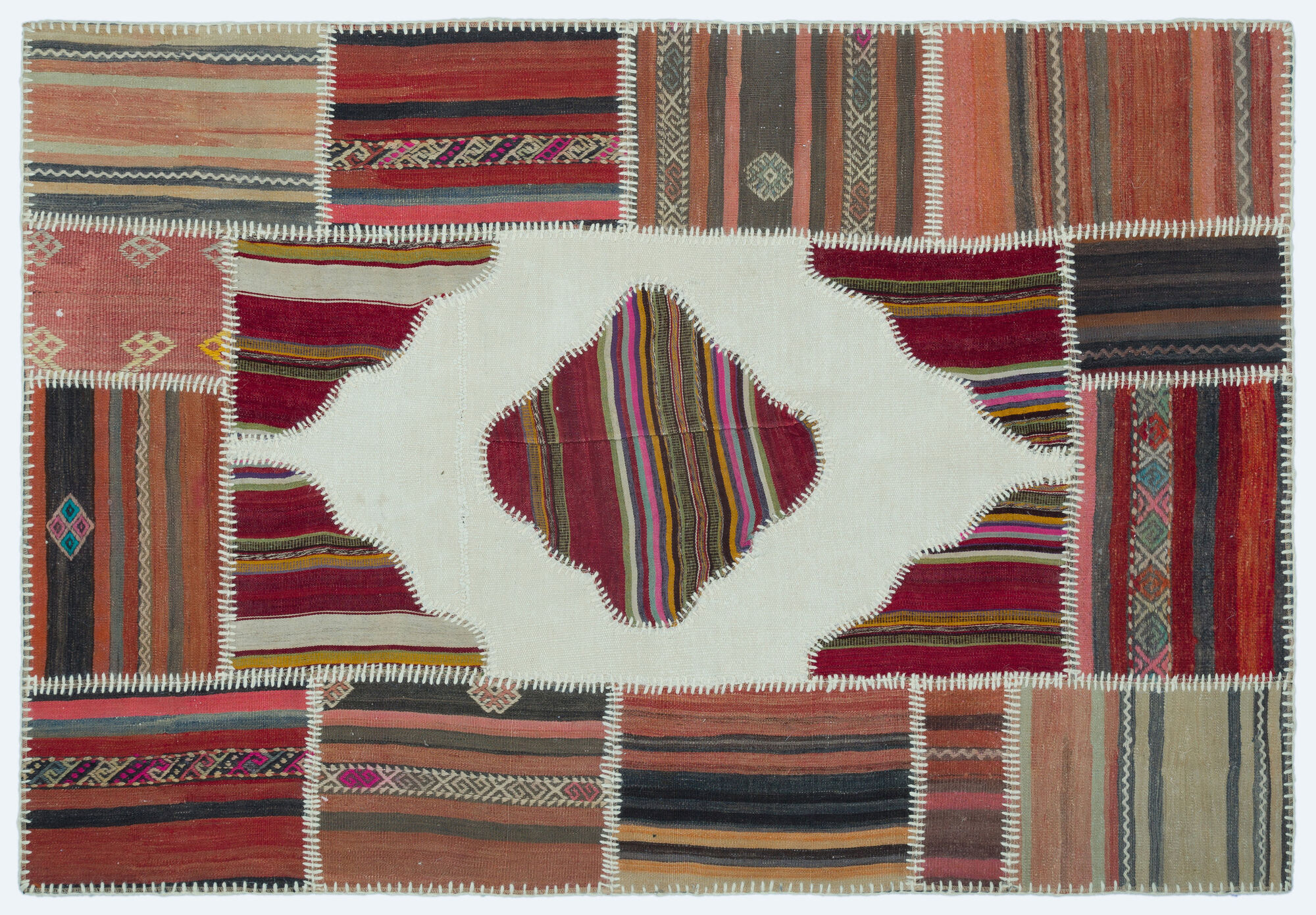 Apex Kilim Patchwork Unique Naturel 25158 120 cm X 176 cm