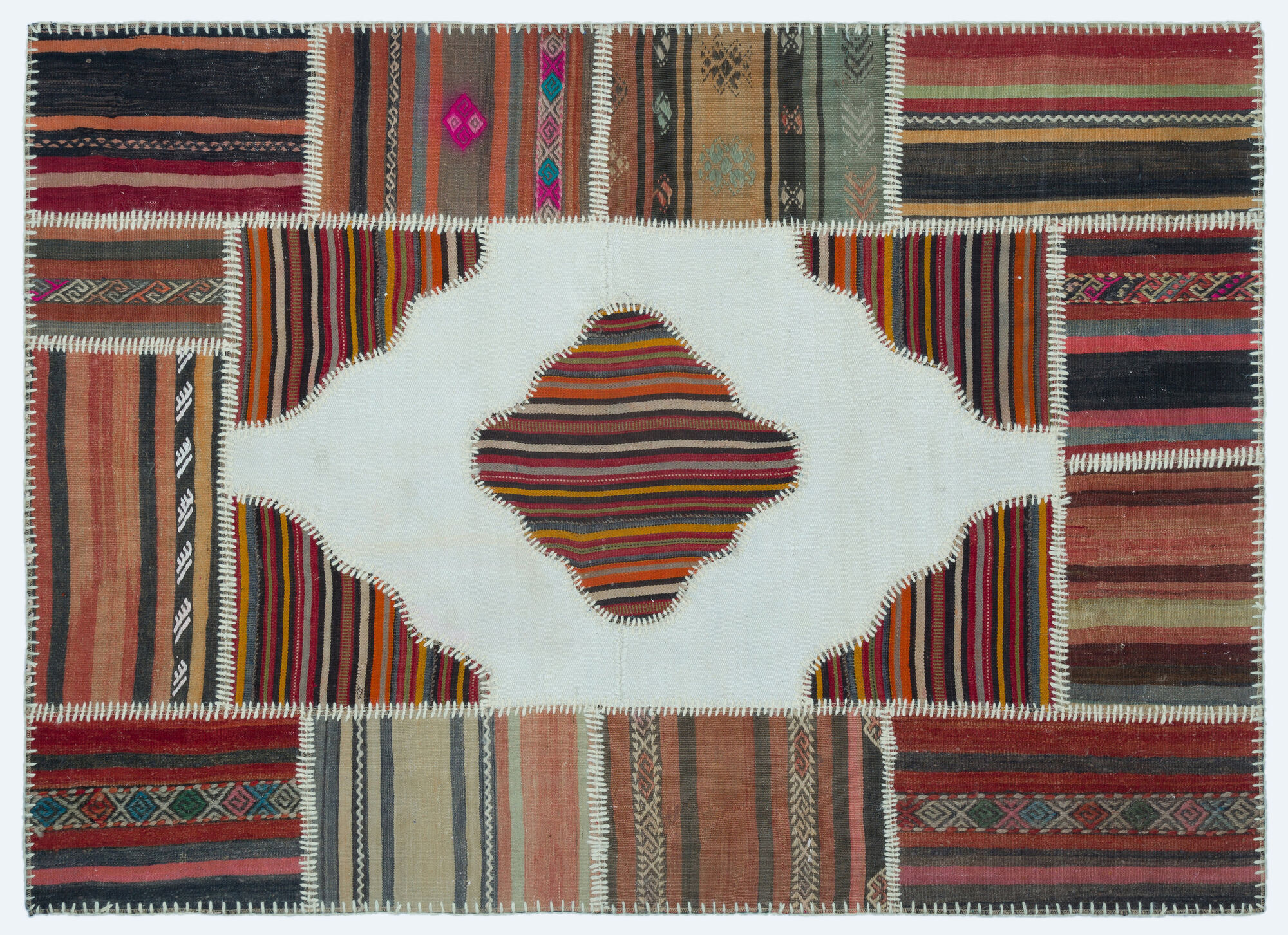Apex Kilim Patchwork Unique Naturel 25162 128 cm X 178 cm