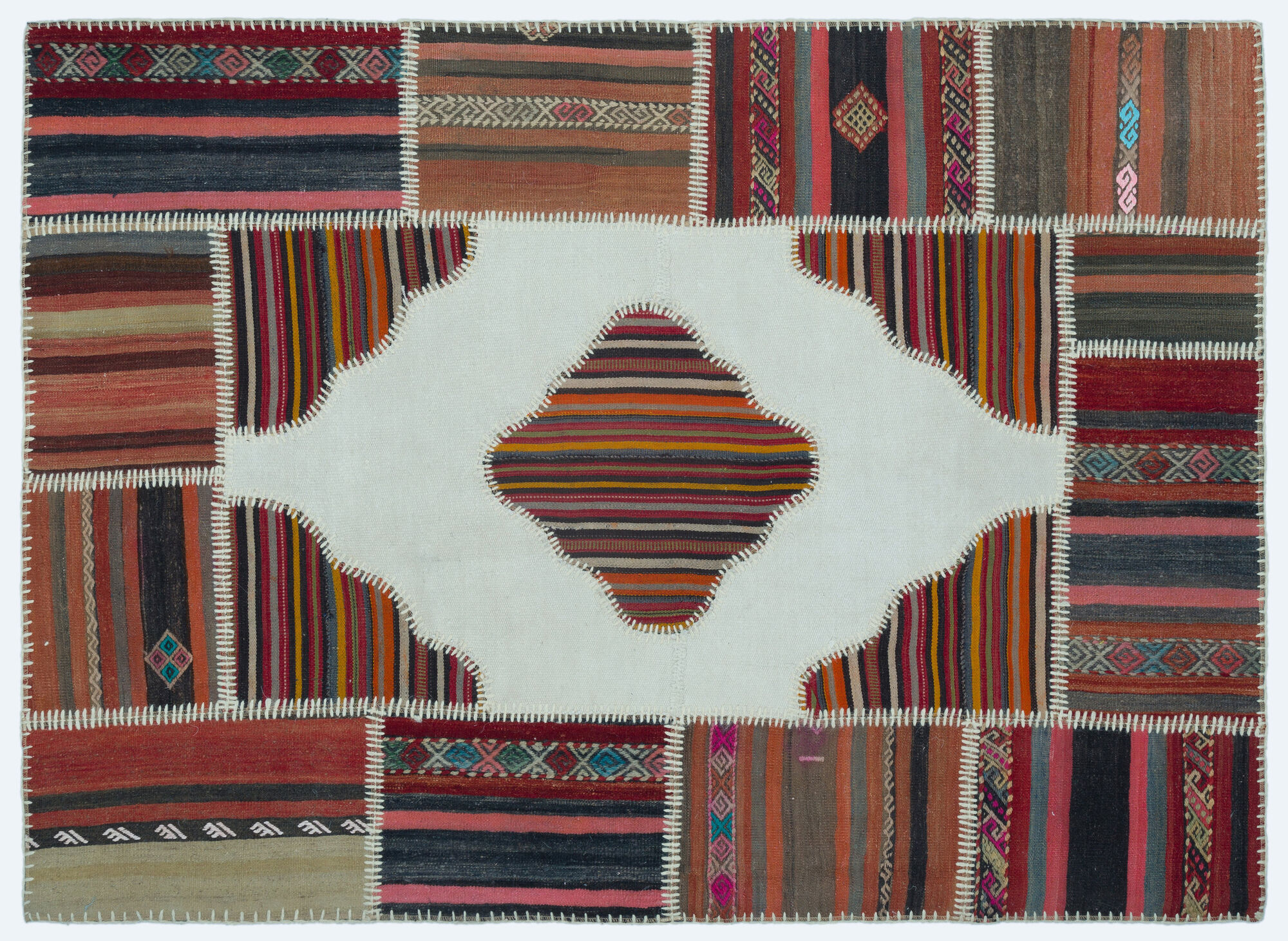 Apex Kilim Patchwork Unique Naturel 25164 130 cm X 180 cm
