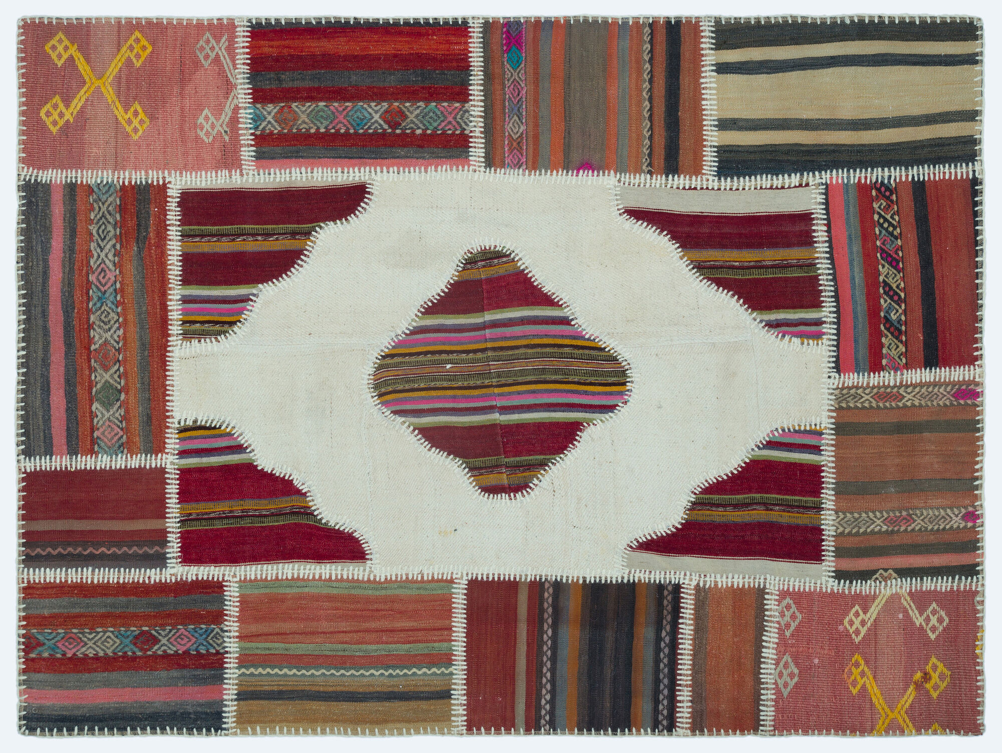 Apex Kilim Patchwork Unique Naturel 25166 133 cm X 177 cm