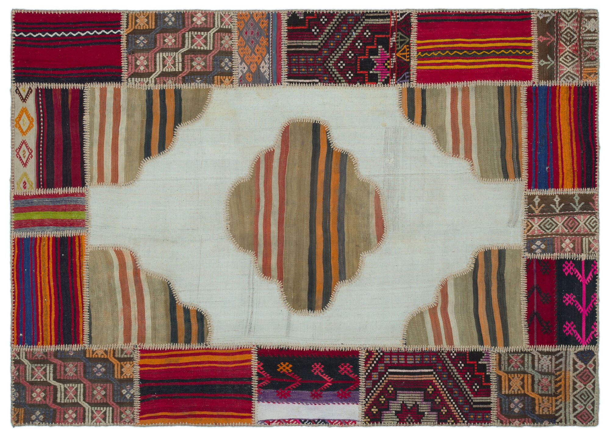 Apex Kilim Patchwork Unique Naturel 25285 160 cm X 227 cm