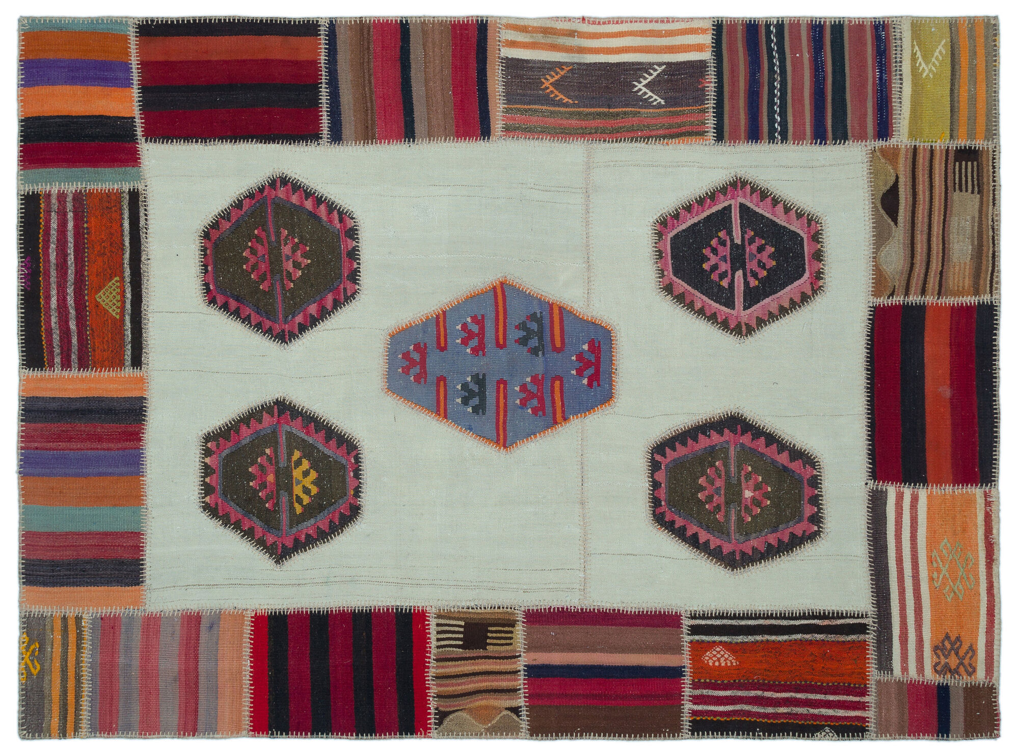Apex Kilim Patchwork Unique Naturel 25302 165 cm X 225 cm