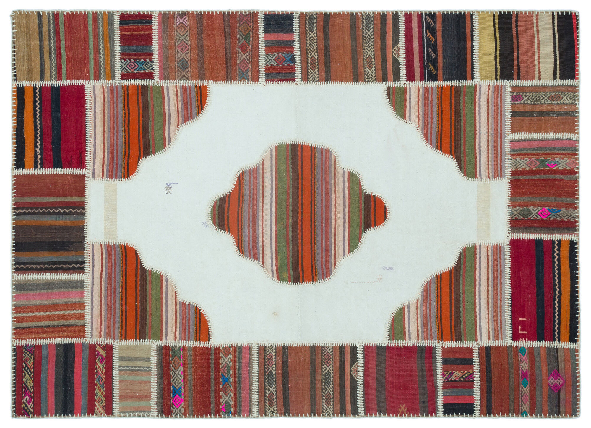 Apex Kilim Patchwork Unique Naturel 25335 162 cm X 227 cm